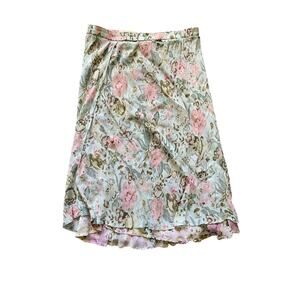 Vintage 90's/Y2k Sarah Arizona Floral REVERSIBLE Chiffon Pull On Midi Skirt